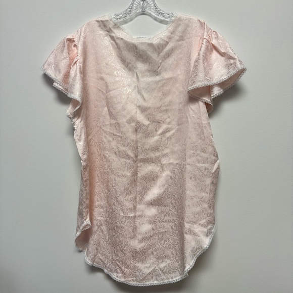 Vintage Lily‎ Of France Pale Pink Polyester Sateen Lace Trim Nightgown Sz Large - Picture 4 of 13